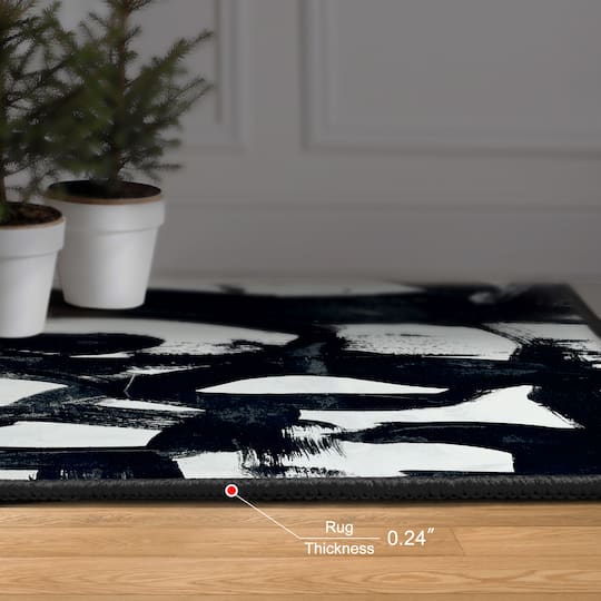 Empire Art Direct 5ft. x 7.5ft. Graffiti Tangle I B Tapis D'Art Washable Abstract Area Rug